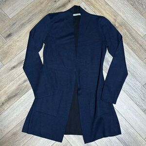 Alicia Adams Alpaca and Silk Reversible Navy/Black Cardigan